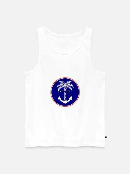 Palm Tree Anchor Icon - Men's Premium Organic Tank Top - white