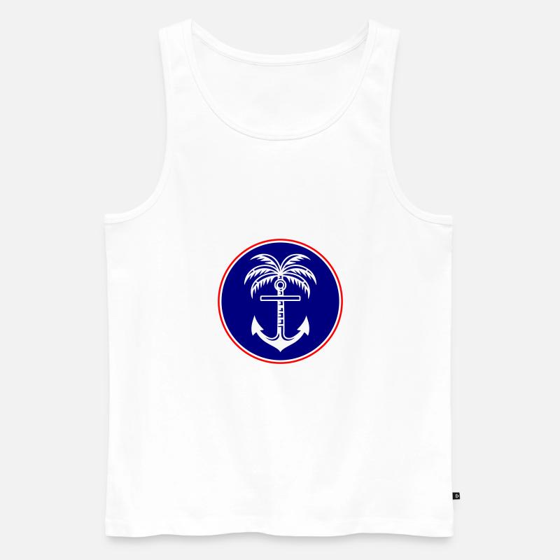 Palme Anker Symbol - Männer Premium Bio Tank Top - Weiß