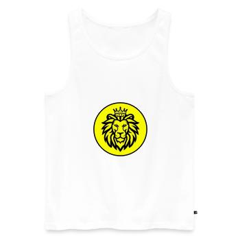 Löwe Krone Symbol - Männer Premium Bio Tank Top - Weiß - Vorne - AI Model Male 178 light (178cm)