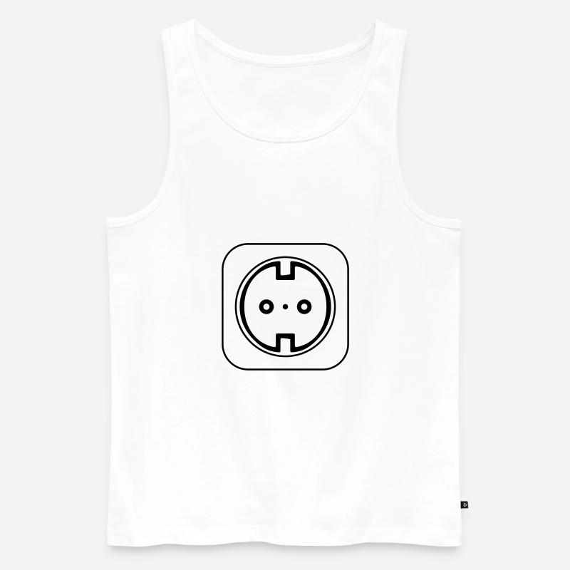 Steckdose Symbol Elektriker - Männer Premium Bio Tank Top - Weiß