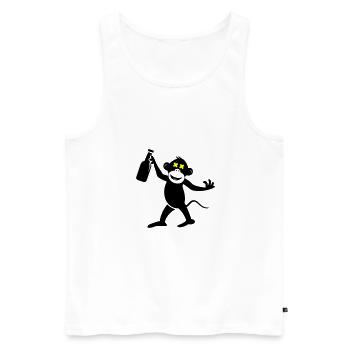 Fête de la bière de singe - Débardeur bio Premium Homme - blanc - Devant - Michal (187cm)