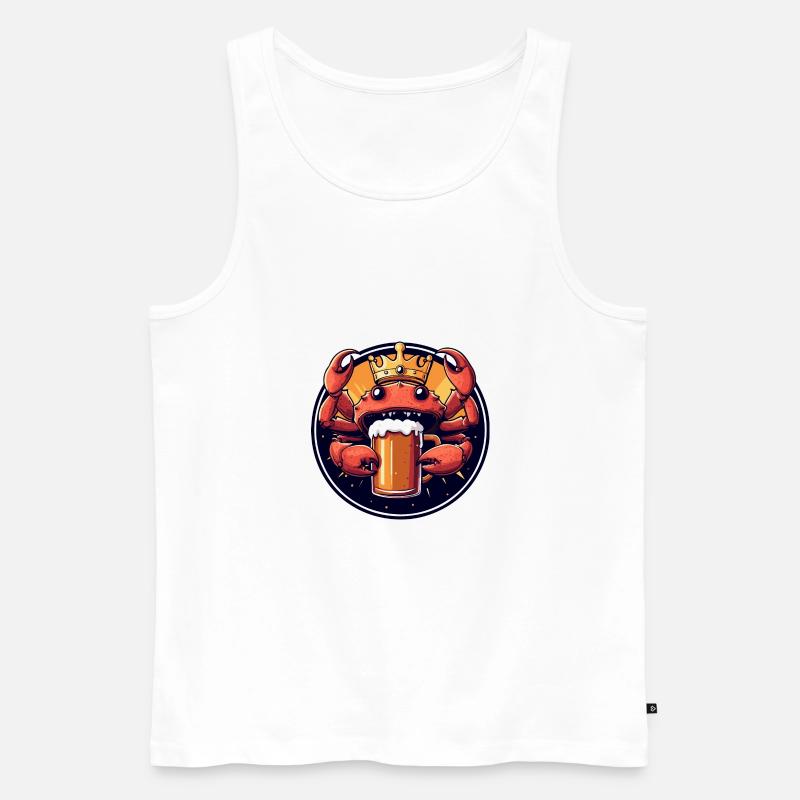 Krebs Krabbe Bier Comic - Männer Premium Bio Tank Top - Weiß