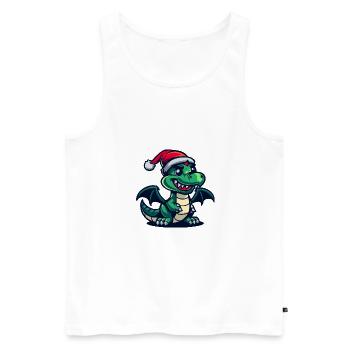Dragon Christmas - Men's Premium Organic Tank Top - white - Front - Michal (187cm)