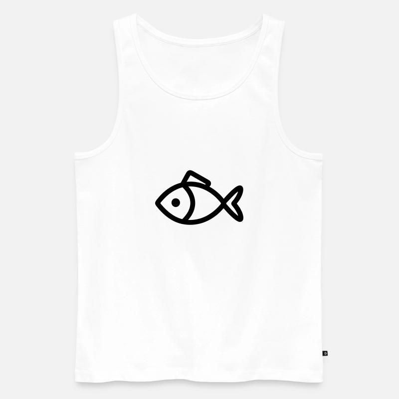 Fisch - Männer Premium Bio Tank Top - Weiß