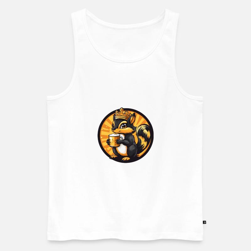 Eichhörnchen Bier Comic - Männer Premium Bio Tank Top - Weiß