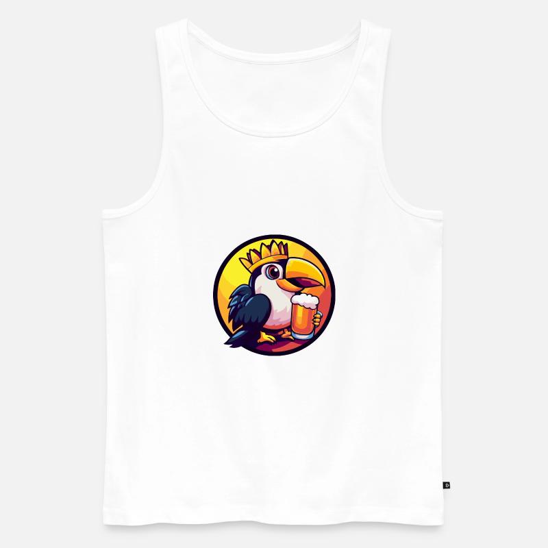 Tukan Vogel Bier Comic - Männer Premium Bio Tank Top - Weiß