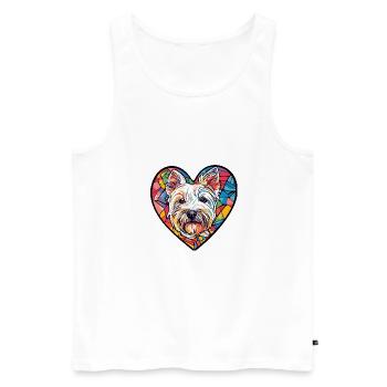 West Highland Terrier Hund Herz Liebe - Männer Premium Bio Tank Top - Weiß - Vorne - Michal (187cm)