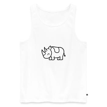 Rhinoceros - Men's Premium Organic Tank Top - white - Front - Michal (187cm)