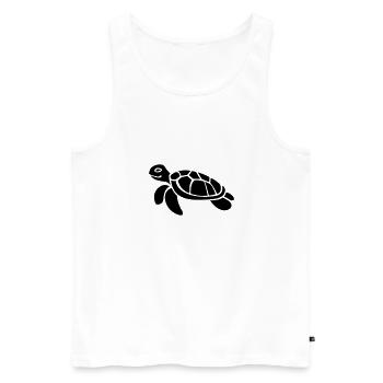 tortue - Débardeur bio Premium Homme - blanc - Devant - AI Model Male 178 light (178cm)