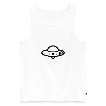 flying saucer - Men's Premium Organic Tank Top - white - Front - AI Model Male 178 light (178cm)