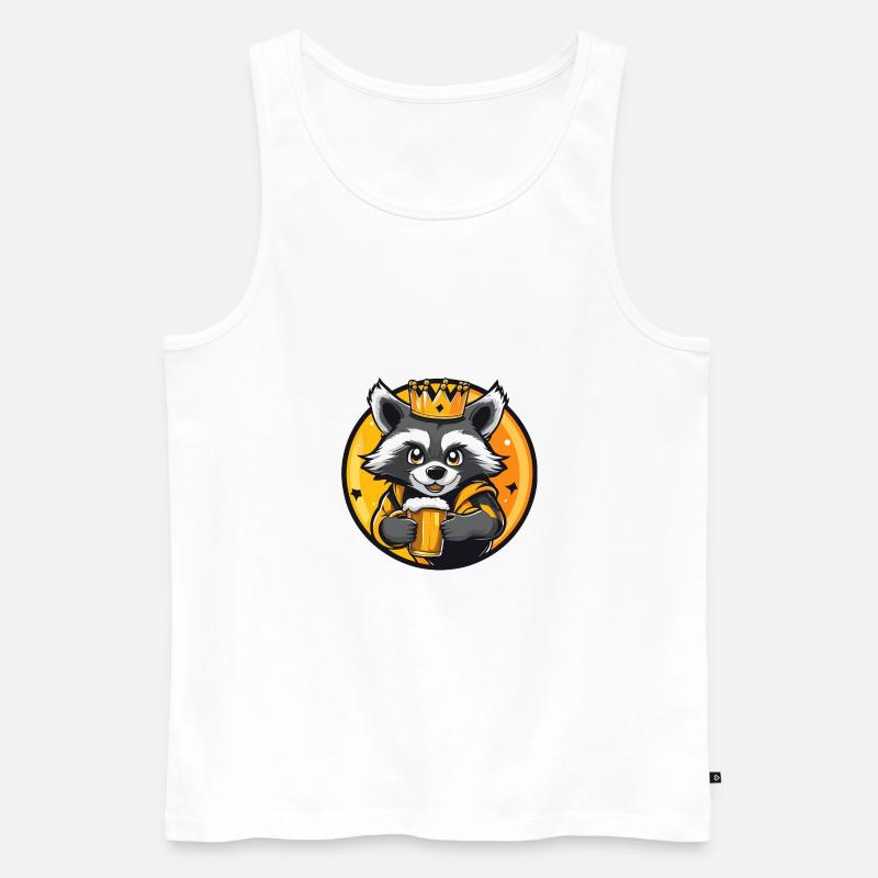 Waschbär Bier Comic - Männer Premium Bio Tank Top - Weiß