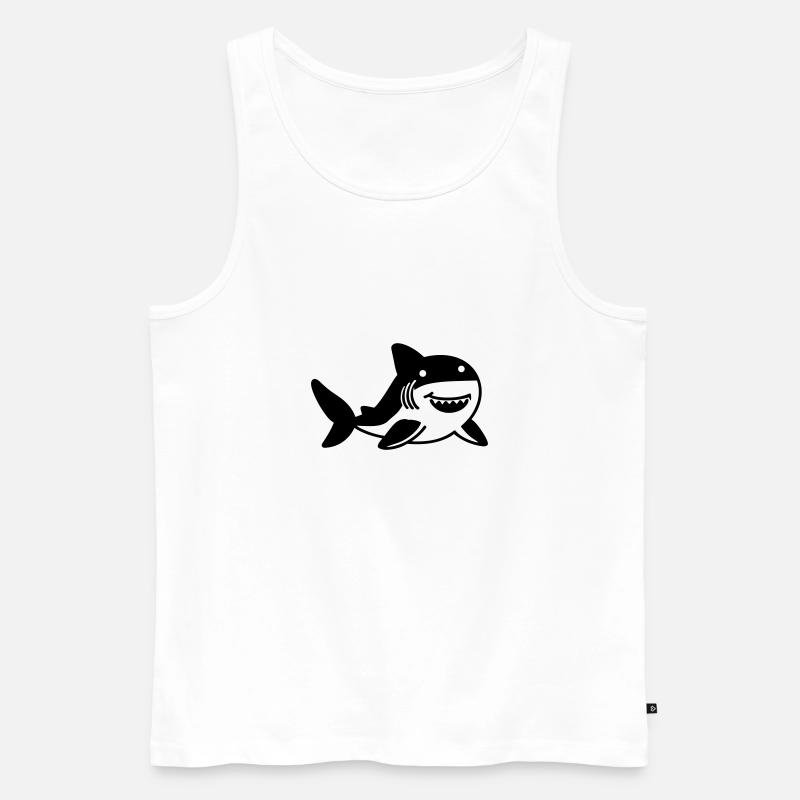 Hai - Männer Premium Bio Tank Top - Weiß