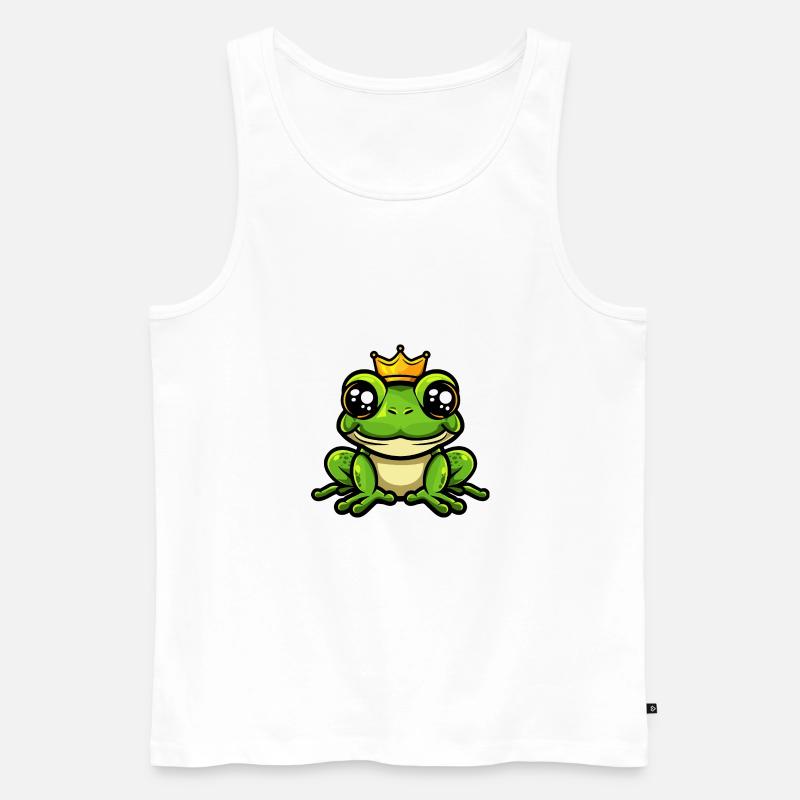 Frosch Comic Krone - Männer Premium Bio Tank Top - Weiß