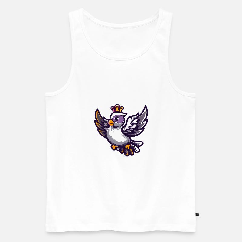 Taube Vogel Comic Krone - Männer Premium Bio Tank Top - Weiß