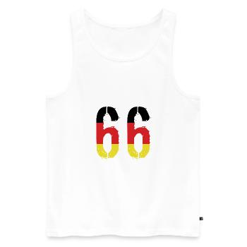 Maillot 66 Numéro Allemagne - Débardeur bio Premium Homme - blanc - Devant - Michal (187cm)