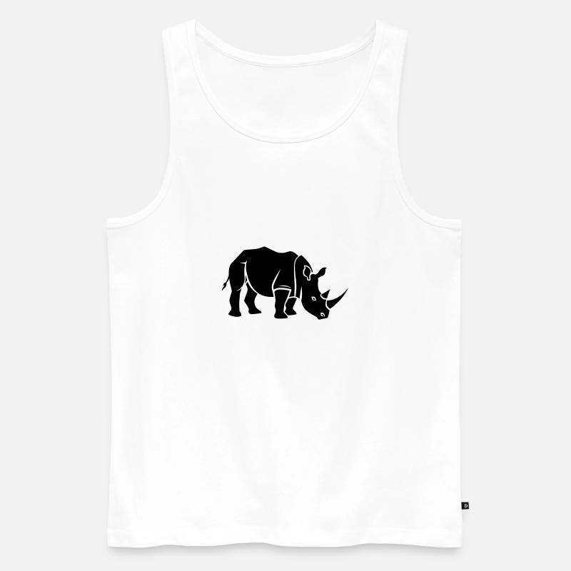 Nashorn - Männer Premium Bio Tank Top - Weiß