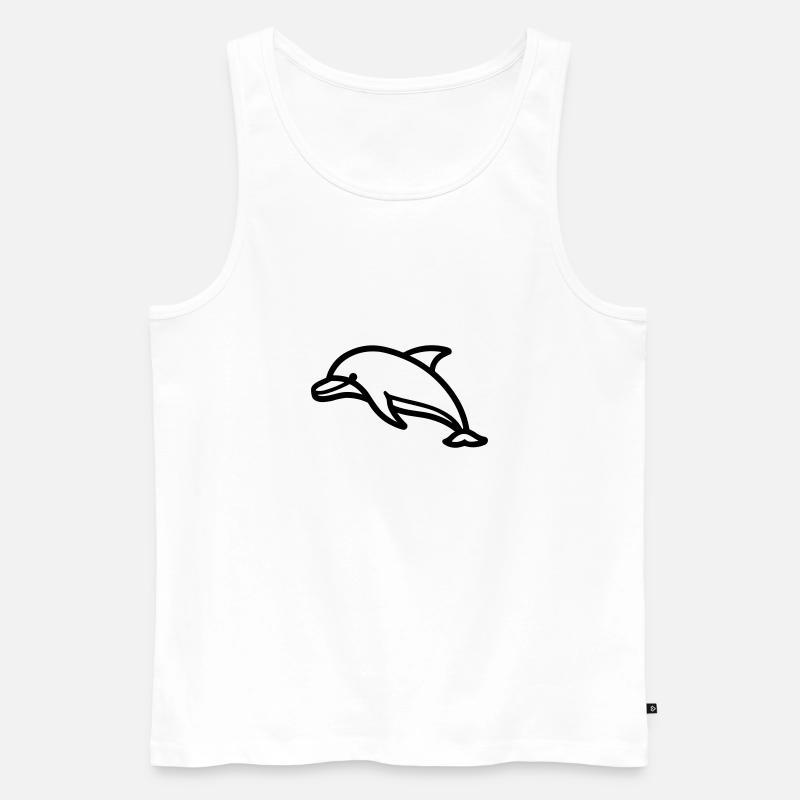 Delfin - Männer Premium Bio Tank Top - Weiß