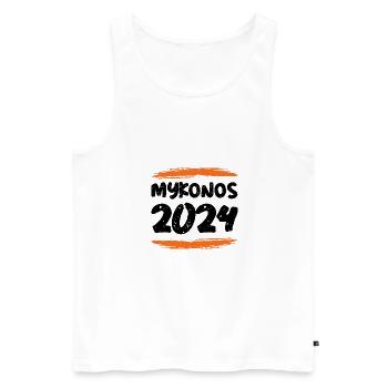 Mykonos 2024 - Männer Premium Bio Tank Top - Weiß - Vorne - AI Model Male 178 light (178cm)