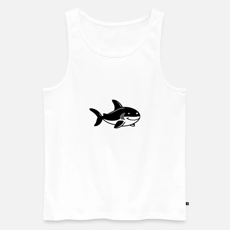 Hai - Männer Premium Bio Tank Top - Weiß