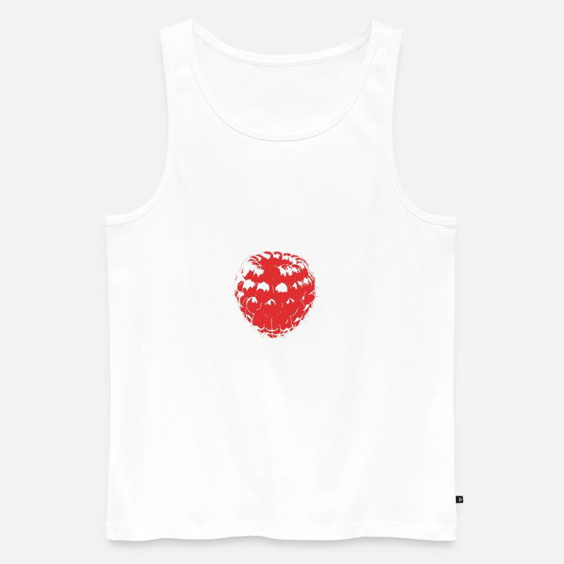 Himbeere - Männer Premium Bio Tank Top - Weiß