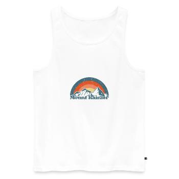 Mont Rainier Nationla Park Montagnes de Washington - Débardeur bio Premium Homme - blanc - Devant - Michal (187cm)