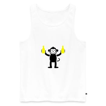 Affe Mit Bier Lustig Party - Männer Premium Bio Tank Top - Weiß - Vorne - Michal (187cm)