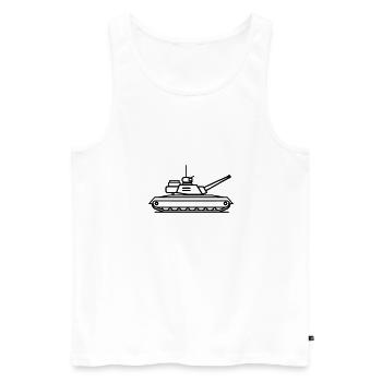 Panzer - Männer Premium Bio Tank Top - Weiß - Vorne - AI Model Male 178 light (178cm)