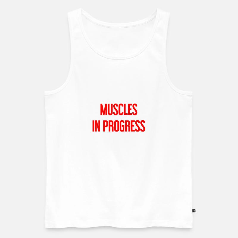 Muscles in Progress - Männer Premium Bio Tank Top - Weiß