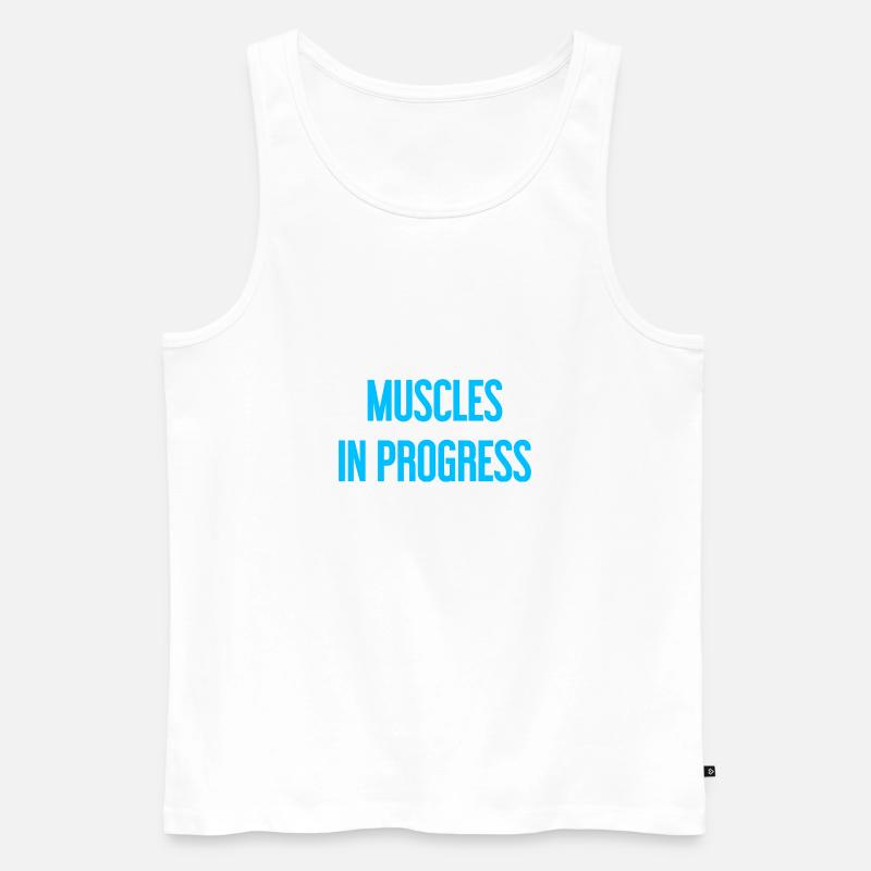 Muscles in Progress - Männer Premium Bio Tank Top - Weiß