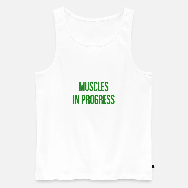 Muscles in Progress - Männer Premium Bio Tank Top - Weiß