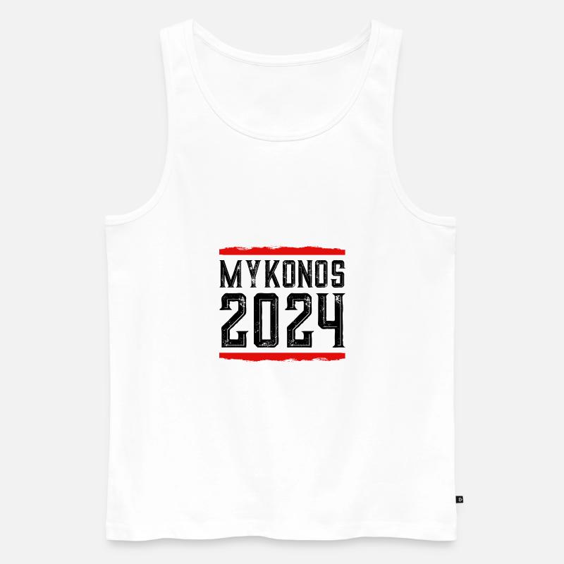 Mykonos 2024 - Männer Premium Bio Tank Top - Weiß
