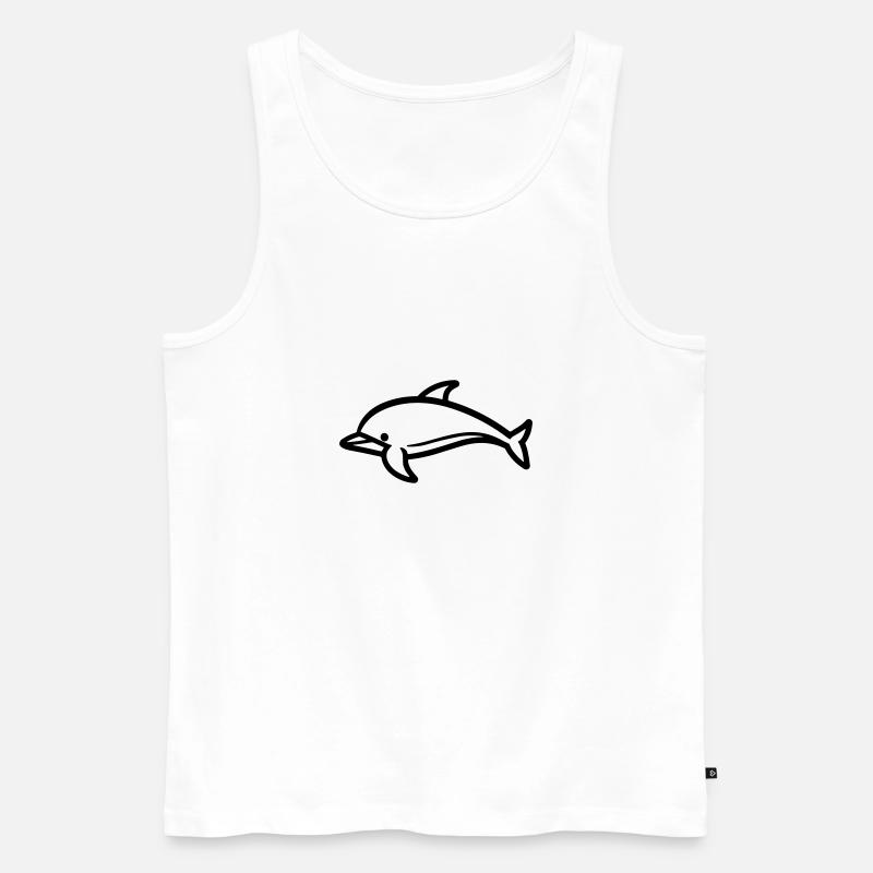 Delfin - Männer Premium Bio Tank Top - Weiß