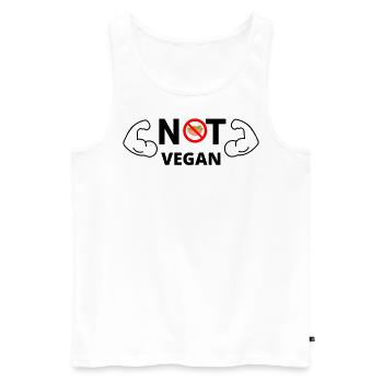 NOT VEGAN - Männer Premium Bio Tank Top - Weiß - Vorne - Michal (187cm)