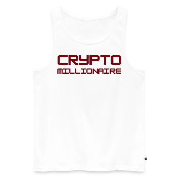 Crypto - Männer Premium Bio Tank Top - Weiß - Vorne - AI Model Male 178 light (178cm)