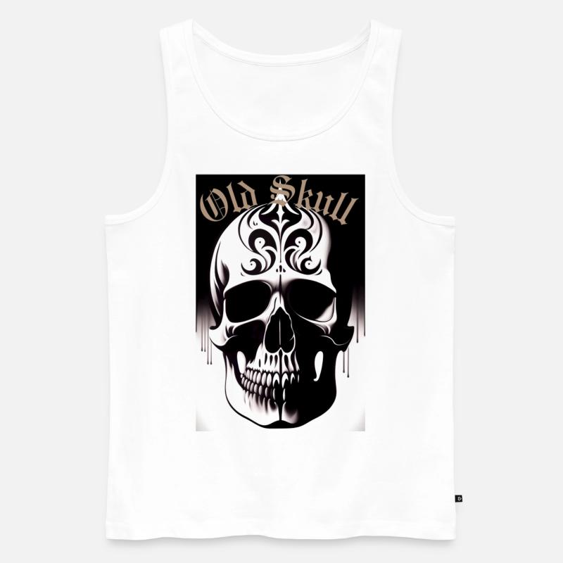 Old Skull 1 - Männer Premium Bio Tank Top - Weiß