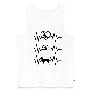 J’aime mon chien - Heartbeat pour animal de compagnie - Débardeur bio Premium Homme - blanc - Devant - AI Model Male 178 light (178cm)