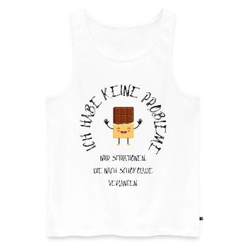 Schokoladenfreude - Männer Premium Bio Tank Top - Weiß - Vorne - Michal (187cm)