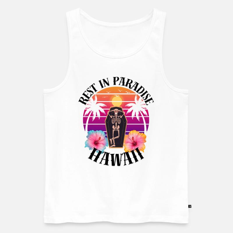 Hawaii RIP Sarkasmus - Männer Premium Bio Tank Top - Weiß