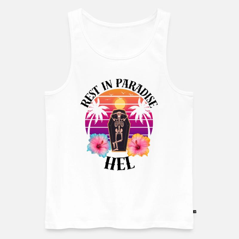 Helium RIP Sarkasmus - Männer Premium Bio Tank Top - Weiß