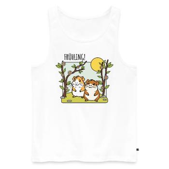 Der Frühling ist da! Und die Hamster freuen sich! - Männer Premium Bio Tank Top - Weiß - Vorne - AI Model Male 178 light (178cm)
