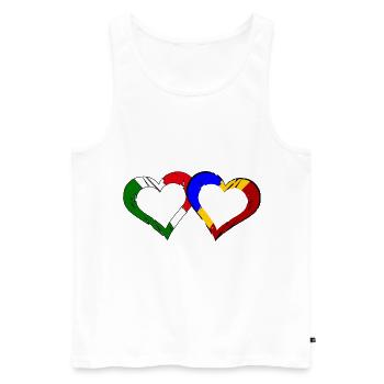 Amour italien roumain - Débardeur bio Premium Homme - blanc - Devant - Michal (187cm)
