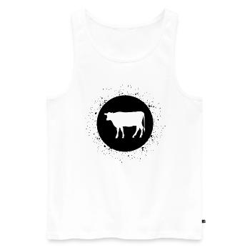 Cercle avec Splash et Cow - - Débardeur bio Premium Homme - blanc - Devant - Michal (187cm)