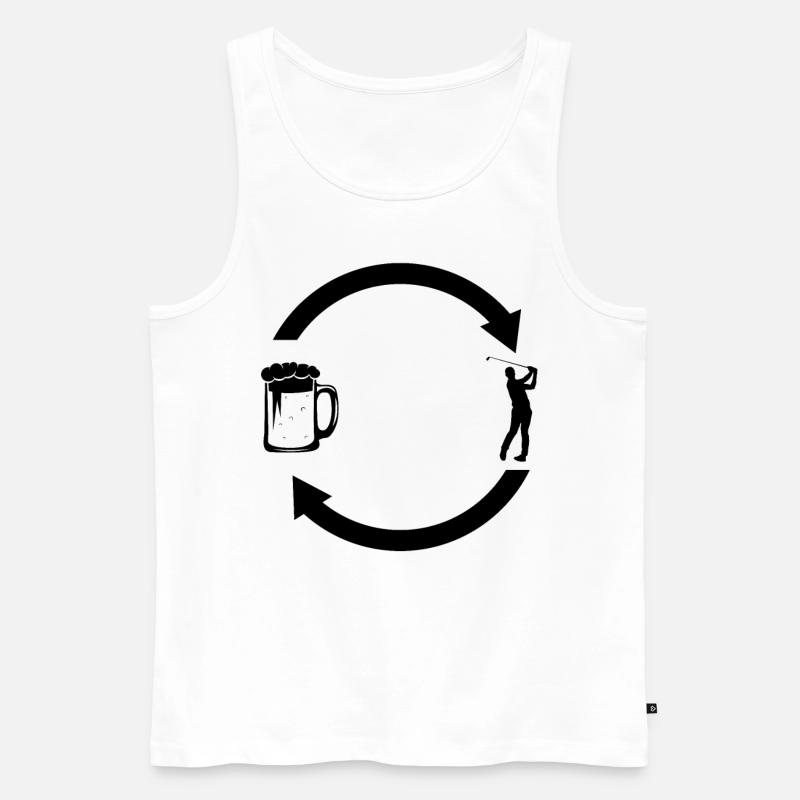 Bier loading Pfeile und Golf - - Männer Premium Bio Tank Top - Weiß