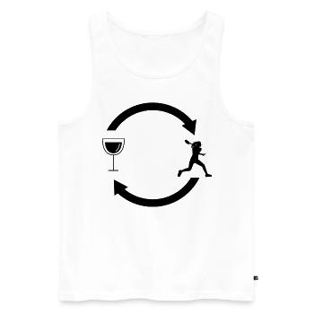 Wine Load Arrows and Tennis 1 - - Men's Premium Organic Tank Top - white - Front - Michal (187cm)