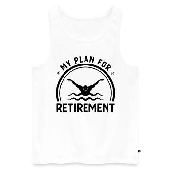 Mon plan de retraite - - Débardeur bio Premium Homme - blanc - Devant - Michal (187cm)