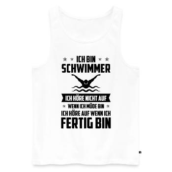 Ich bin Schwimmer Ich Hore nicht auf Wenn ich mich - Männer Premium Bio Tank Top - Weiß - Vorne - Michal (187cm)