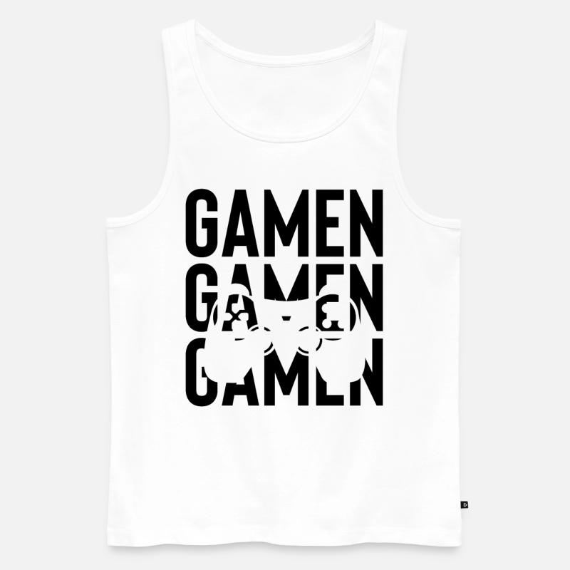 Gamen - - Männer Premium Bio Tank Top - Weiß