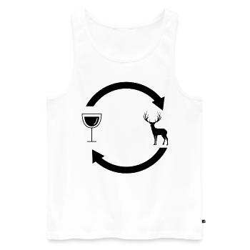 Flèches à vin et chasse 2 - - Débardeur bio Premium Homme - blanc - Devant - Michal (187cm)