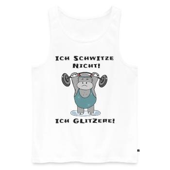 Ich schwitze nicht ich glitzere Dickes Nilpferd - Männer Premium Bio Tank Top - Weiß - Vorne - AI Model Male 178 light (178cm)