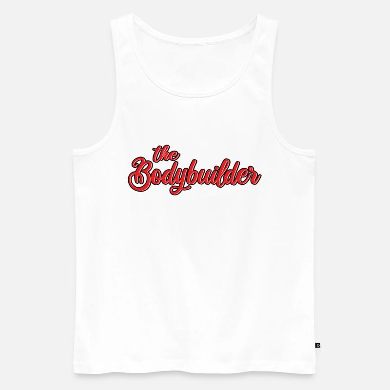 Der Bodybuilder - Männer Premium Bio Tank Top - Weiß